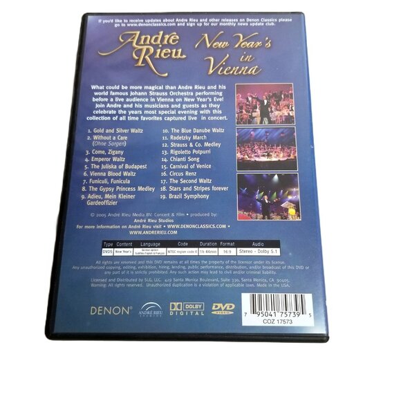 Andre Rieu New Years in Vienna DVD Classical Music Orchestra Live Performance - Picture 2 of 4